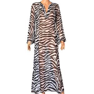 Victoria’s Secret Collection Vintage Sheer Zebra Print Maxi Dress / Coverup